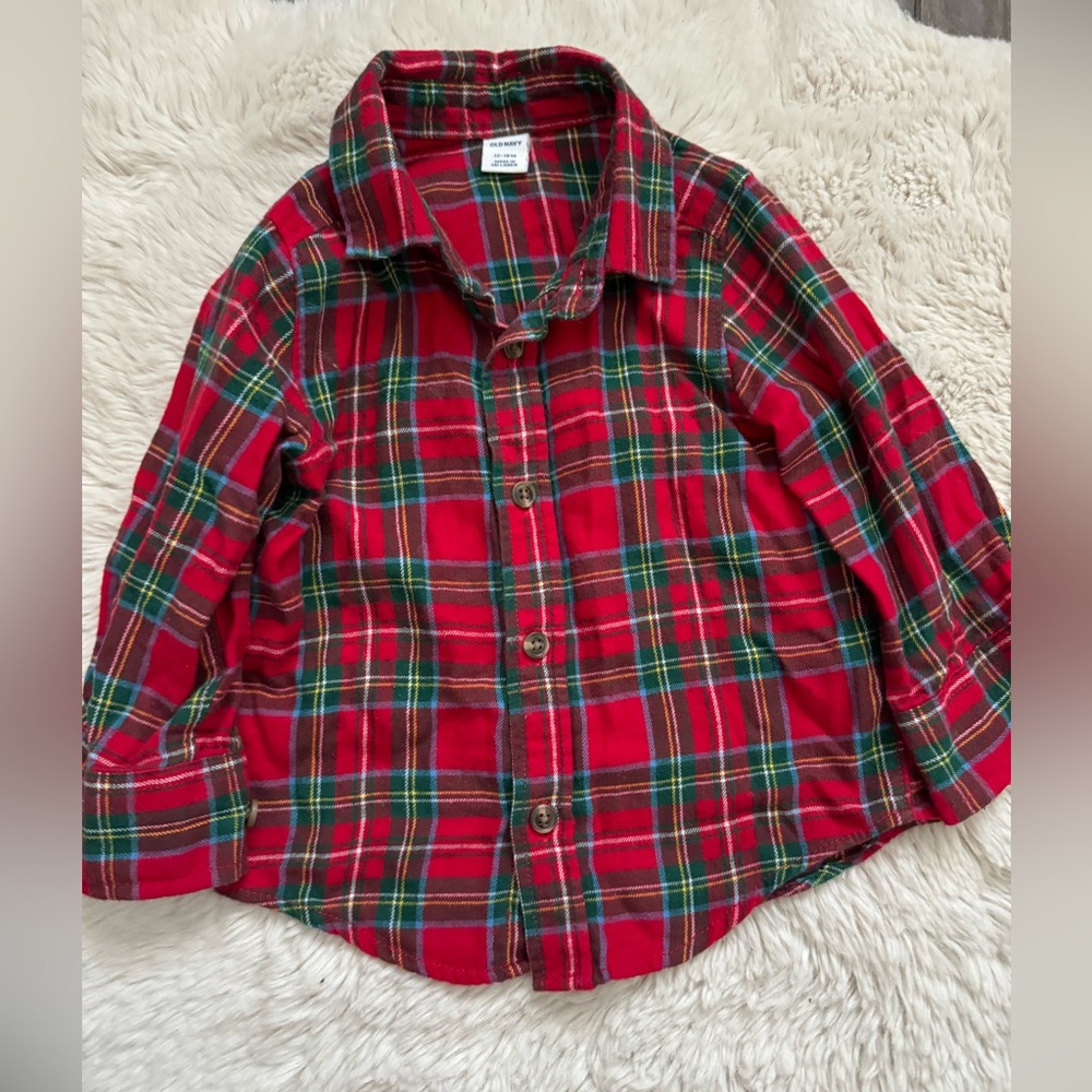 Old Navy flannel shirts (12-18M)